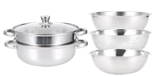 4pc Stainless Steel Steam Pot Kit  - Lot 426