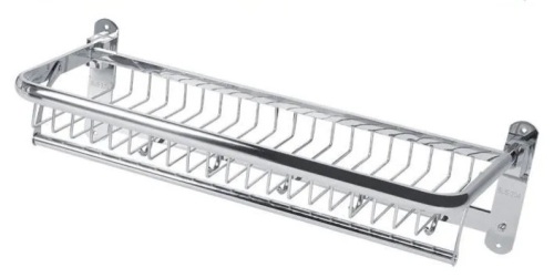 Multifunctional Stainless Steel Shelf/Towel Rack with 5 Hooks, 23.2" - Lot 647