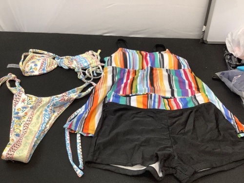 Tankini Swimsuit, S and Bikini Set, XS Top & L Bottoms - Lot 336