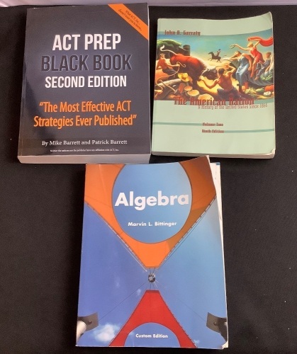 Lot of (3) Textbooks-ACT Prep, History & Algebra - Lot 131