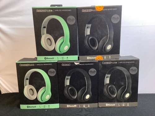 Lot of (5) SoundAura Wireless Headphones - Lot 245