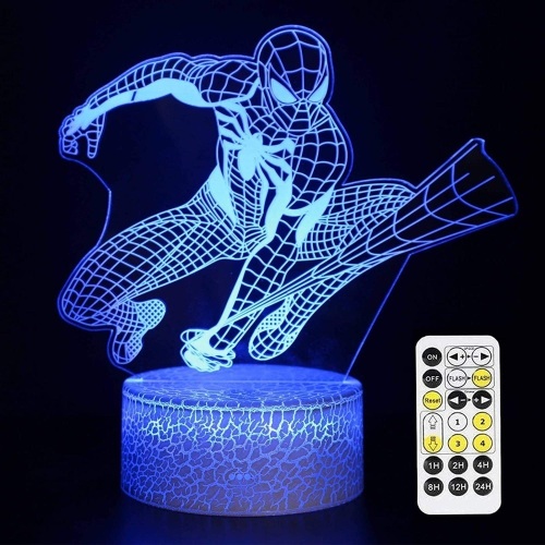 Color Changing 3D Illusion Lamp, Spiderman - Lot 331
