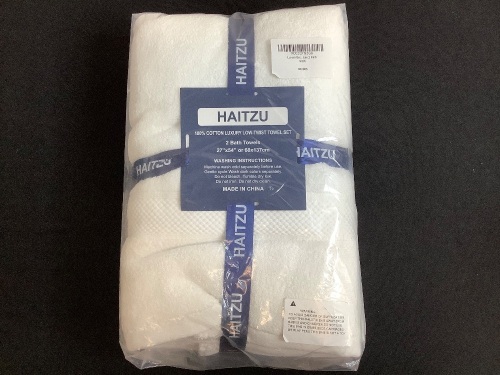 Haitzu 2 Pieces-Low Twist Bath Towel Set, 100% Cotton - Lot 137