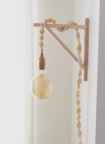 Macrame Wrapped Wall Light, No Bulb - Lot 458