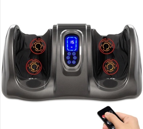 Therapeutic Foot Massager w/ High Intensity Rollers, Remote, 3 Modes - Lot 80