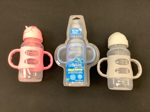 Lot of (3) Dr Brown Sippy Bottles - Lot 698