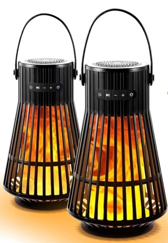 Outdoor Bluetooth Flame Speakers, Set of 2 - Lot 186