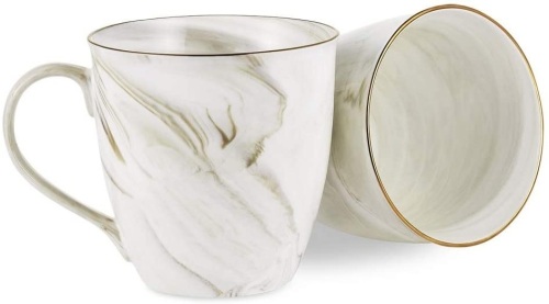 Hoomeet Marble Ceramic Coffee Mugs, Set of 2 - Lot 304