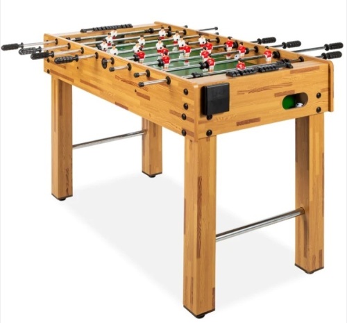 Foosball Game Table, Arcade Table Soccer w/ 2 Cup Holders, 2 Balls - 48in - Lot 130