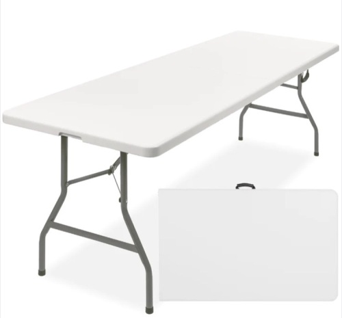 8ft Portable Folding Plastic Dining Table w/ Handle, Lock - Lot 306
