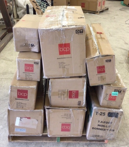 Pallet of 10 Boxes of Christmas Returns - Includes Trees & Lawn Decorations - Lot 330