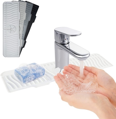 Wide Faucet Splash Guard for Single Fixture Faucets, 17.5" Wide - Lot 435