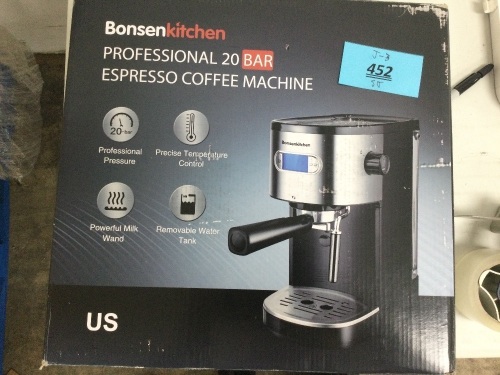 BonsenKitchen Professional Espresso Machine - Lot 452