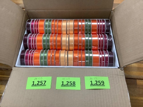 Box of 69 Spools of Ribbon - Lot 1259