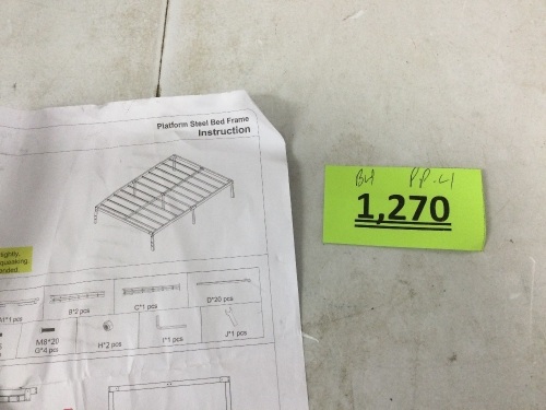 Queen Platform Steel Bedframe - Lot 1270
