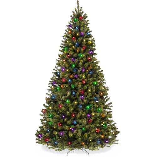 Pre-Lit Artificial Spruce Christmas Tree w/ Multicolored LED Lights - Lot 1378