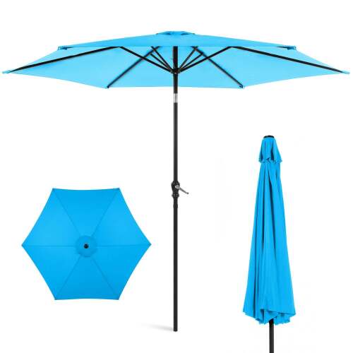Outdoor Steel Market Patio Umbrella Decoration w/ Tilt, Crank Lift - Lot 1473bb