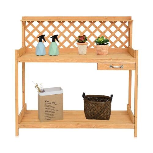 Garden Workbench Potting Table with Drawer  - Lot 137