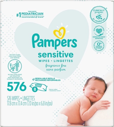 Pampers Sensitive Baby Wipes, 8pk - Lot 217