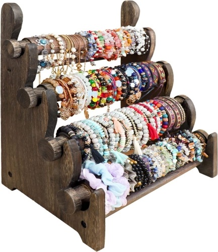 TOPNEW 4 Tier Wooden Bracelet Holder - Lot 247