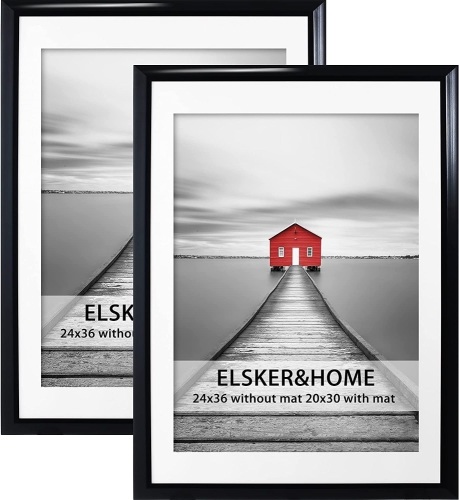 ELSKER&HOME 24x36 Poster Frame with Mat, 2 Pack - Lot 414