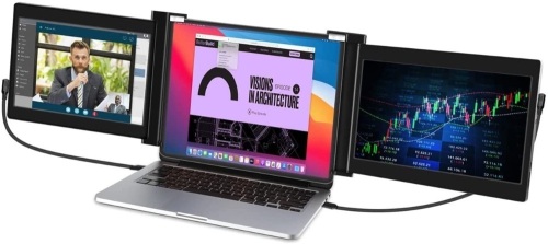 Triple Portable Monitor for Laptop with HDMI/USB/Type-C for Window/Chrome/Mac Laptop - Lot 30