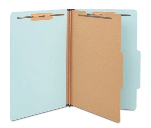 4 Boxes of 1 Partition Pressboard Classification Folders - Lot 478