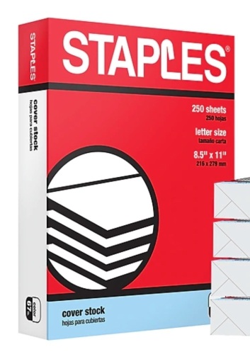4 Reams Staples Cover Stock, 8.5x11 - Lot 458