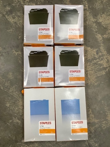 6 Boxes of 5-Tab Hanging Folders - Lot 236