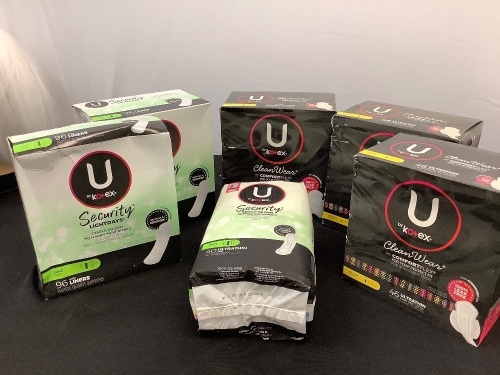 U by Kotex Bundle - 3 Ultra Thin w/ Wings, 2 Security Lightdays, 1 Security Ultrathin - Lot 369