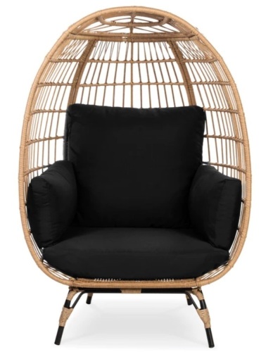 Wicker Egg Chair Oversized Indoor Outdoor Patio Lounger - Lot 18