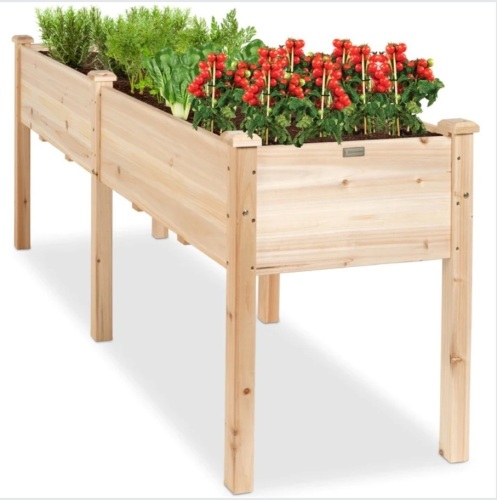 Raised Garden Bed, Elevated Wood Garden Planter Stand - 72x23x30in - Lot 322