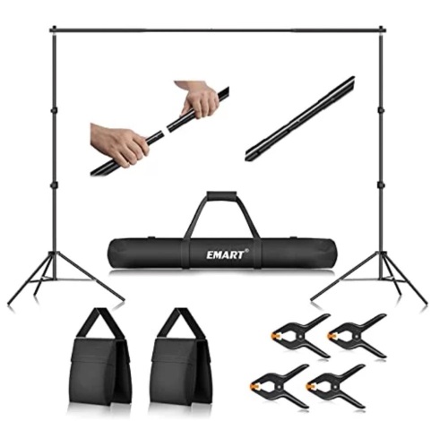 Emart Photo Video Studio 10Ft Adjustable Background Stand Backdrop Support System Kit With Carry Bag - Lot 174