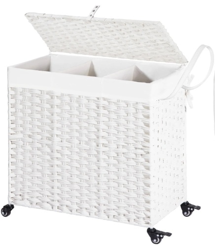 Greenstell Woven Divided Laundry 3 Hamper on Wheels - Lot 190