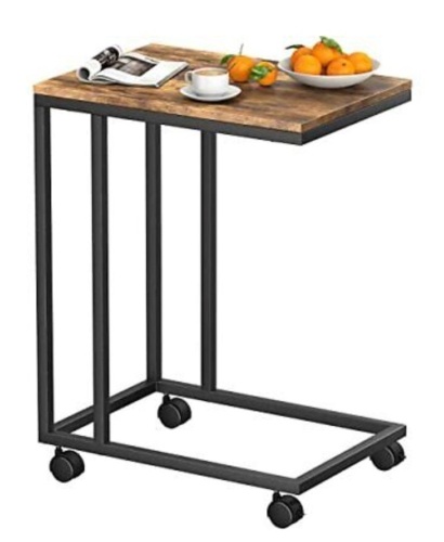 C Shape End Table with Wheels - Lot 92