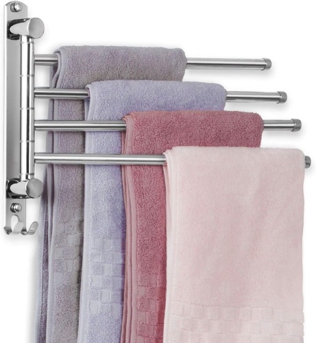 Swivel Bathroom 4-Arm Space Saving Towel Hanger - Lot 566