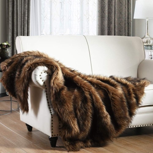 Luxury Plush Faux Fur Throw Blanket, 90''x 90'' - Lot 58