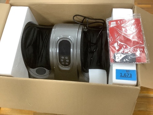 Therapeutic Foot Massager w/ High Intensity Rollers, Remote, 3 Modes - Lot 1673
