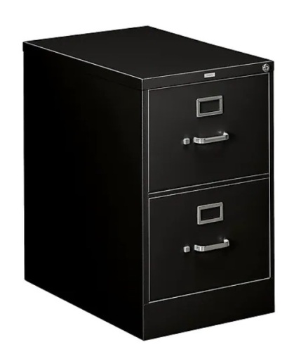 HON 310 Series 2-Drawer Vertical File Cabinet, Locking, Legal, Black, 26.5"D - Lot 73