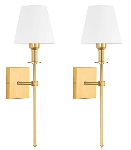Set of 2 Wall Sconces w/ Remotes, Battery Operated, Not Hardwired - Lot 176