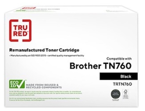 Lot of (2) Remanufactured Black Toner Cartridge Replacement for Brother TN760 - Lot 195G