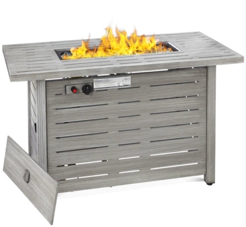 50,000 BTU Steel Propane Gas Fire Pit w/ Auto Ignition - 42in - Lot 416