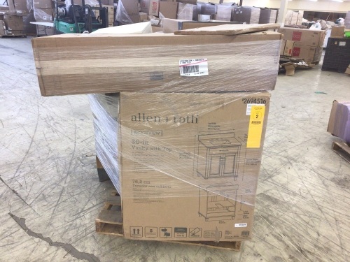 Uninspected Customer Returns Liquidation Salvage Pallet - Bathroom Fixtures - Lot 488