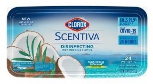 Case of 5 Clorox Scentiva Disinfecting Wet Mopping Pad Refills - Lot 704