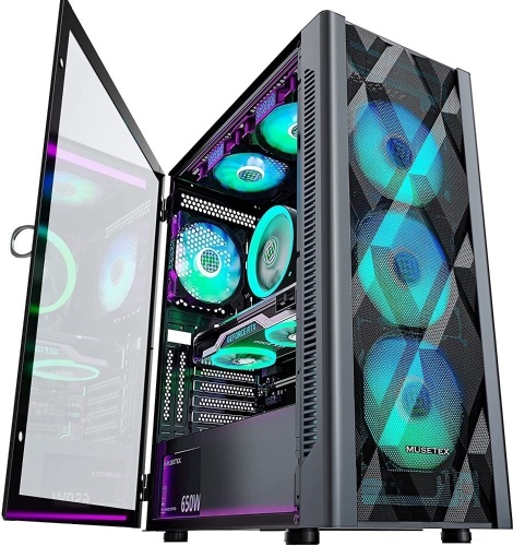 MUSETEX ATX PC Polygonal Mesh Computer Gaming Case NN8 - Lot 55
