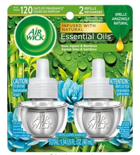 Case of Air Wick Plug in Scented Oil Refills, 2 ct, Blue Agave & Bamboo - Lot 469