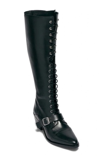 AllSaints Women's Savannah Pointed Toe Tall Leather Boots, 9M - Lot 23