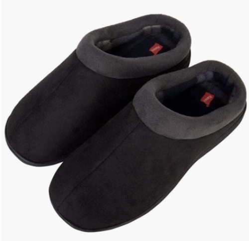 Case of 6 Pairs Hanes Men's Memory Foam Slippers, Medium 8-9 - Lot 286