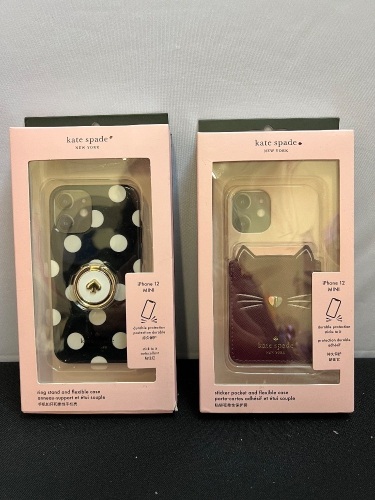 Lot of (2) Kate Spade iPhone 12 Mini Phone Cases - Lot 178G