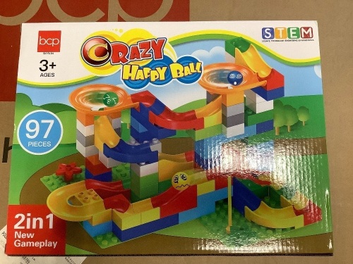 97-Piece Kids Create Your Own Marble Maze Run Racetrack Puzzle Game Set - Lot 549G